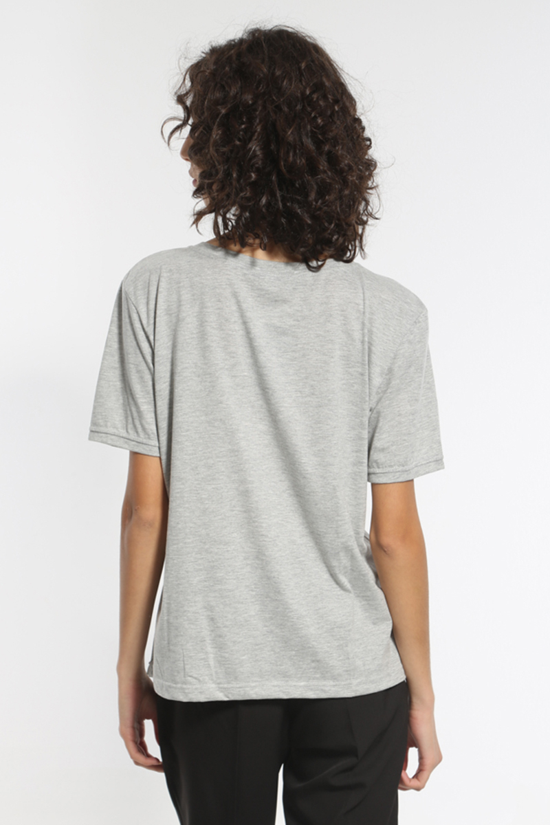 GRAY PATTERNED T-SHIRT