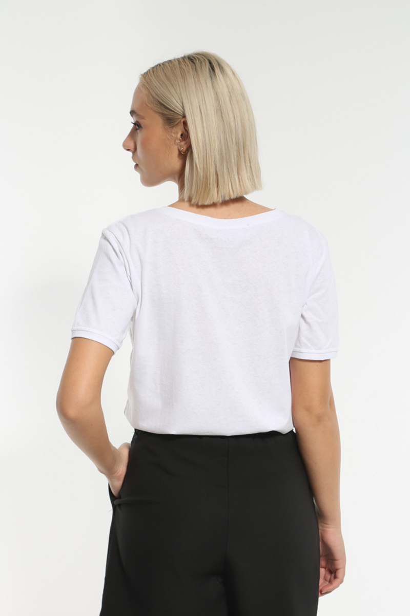 WHITE PATTERNED T-SHIRT