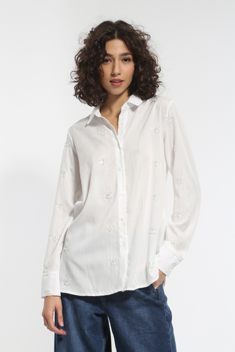 WHITE PATTERNED SHIRT