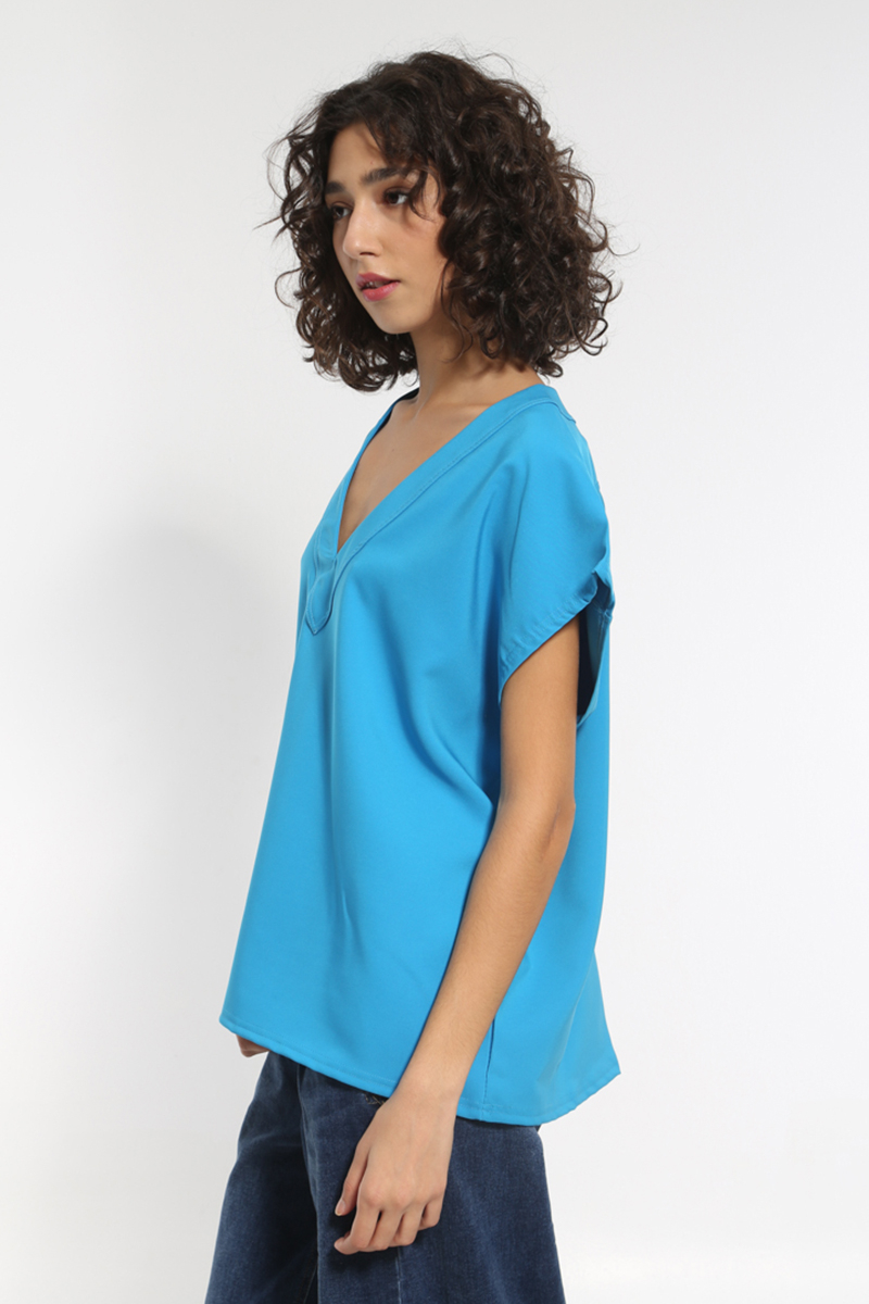 CIEL SHORT SLEEVED V-NECK BLOUSE