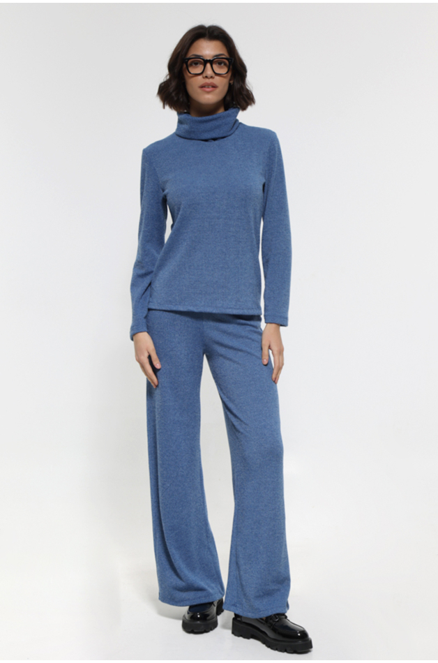 ROYAL BLUE PANTS WITH ELASTIC WAIST