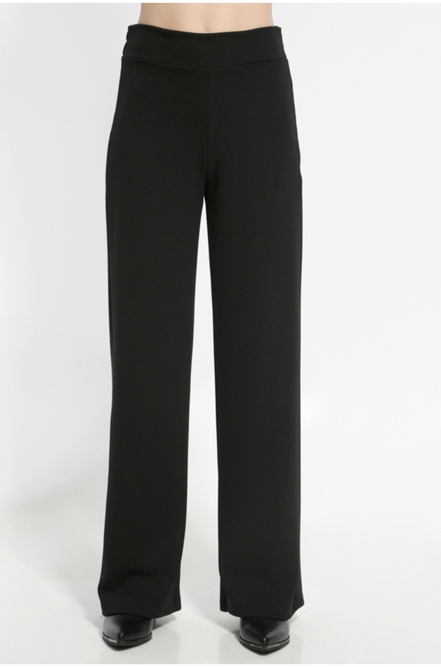 BLACK WIDE PANTS WITH ELASTIC WAIST