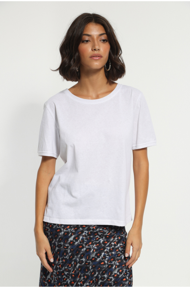 WHITE COTTON T-SHIRT