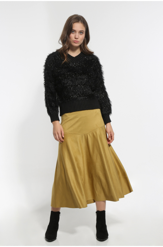 MAXI SKIRT IN OCHER COLOR