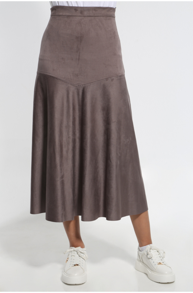 MAXI SKIRT IN BROWN SHADE