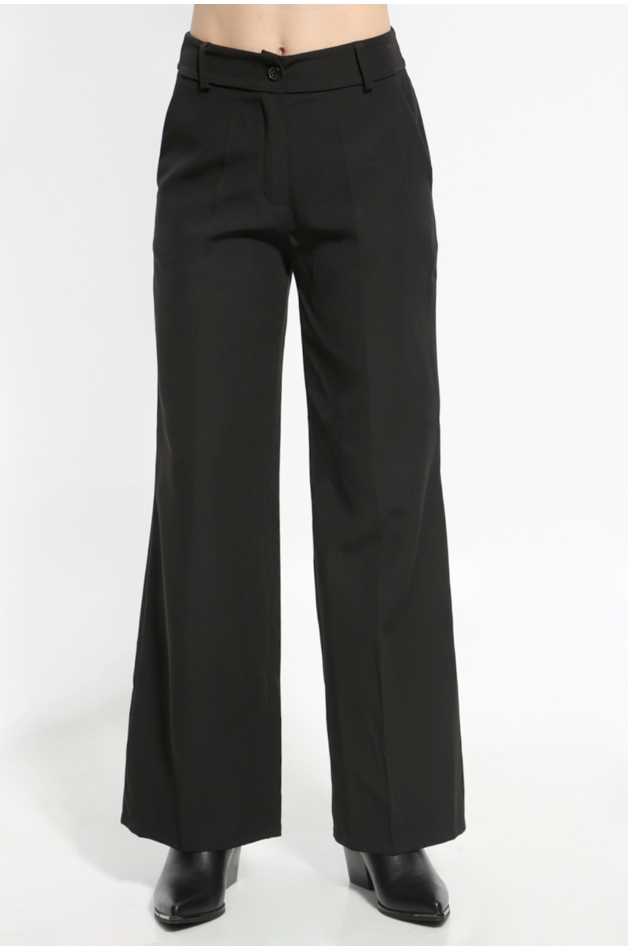 WIDE STRAIGHT BLACK PANTS